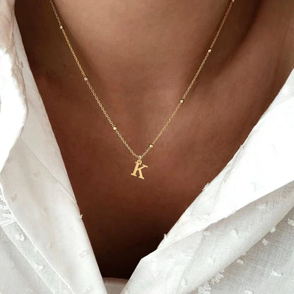 Dainty Satellite Chain Letter Initial Necklace